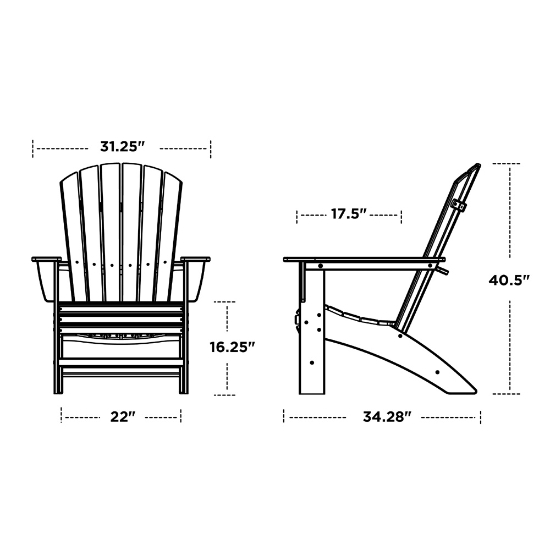 Nautical Curveback Adirondack Chair - AD610