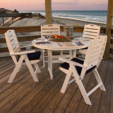 PolyWood Nautical 5 Piece High Back Dining Set - PWS260-1