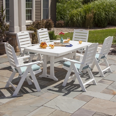 PolyWood Nautical Dining Set with Trestle Dining Set for 6 - PWS291-1