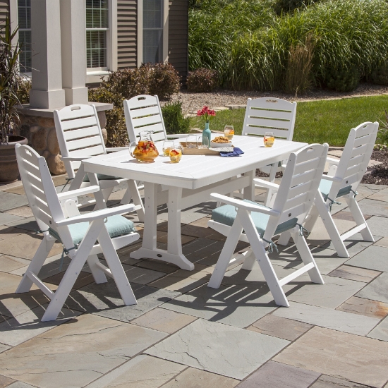 PolyWood Nautical Dining Set with Trestle Dining Set for 6 - PWS291-1