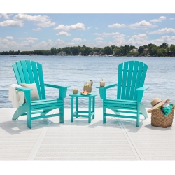 PolyWood Nautical 3 Piece Adirondack Set - PWS419-1