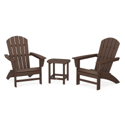 PolyWood Nautical Adirondack Set with South Beach Table - PWS698-1