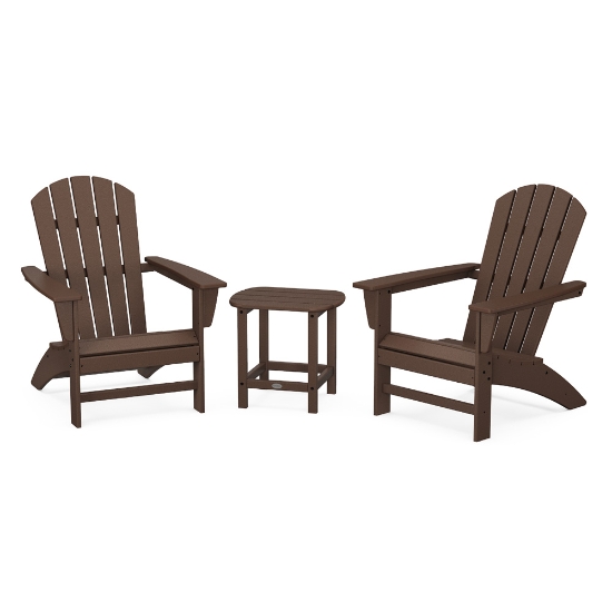 PolyWood Nautical Adirondack Set with South Beach Table - PWS698-1