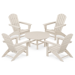 PolyWood Nautical Adirondack Set with Conversation Table - PWS705-1