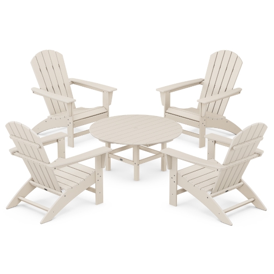PolyWood Nautical Adirondack Set with Conversation Table - PWS705-1