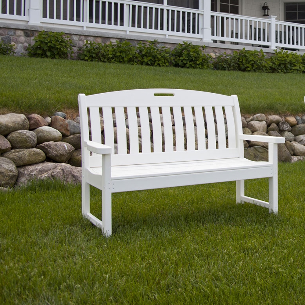 White POLY-WOOD NB60WH Nautical 60-Inch Bench 