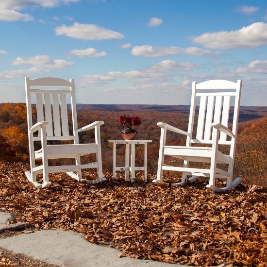 PolyWood Presidential Rocker Set with Round Table - PWS109-1