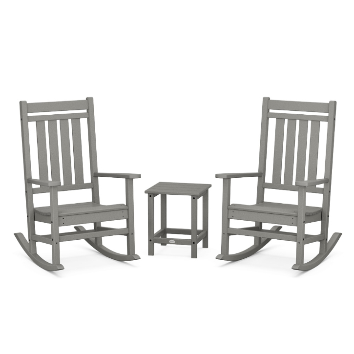 Square Rocking Chair POLYWOOD Estate Rocking Chair Set with Square Side Table | PWS712-1