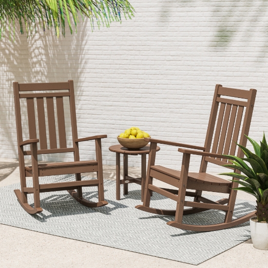 Polywood Estate Porch Rocking Chair Set