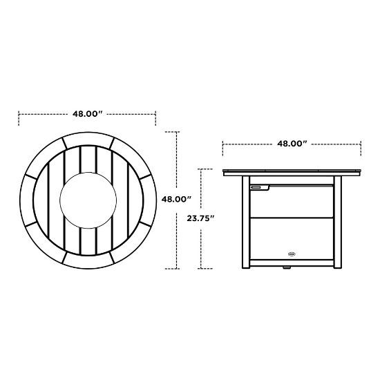 Fire table dimensions