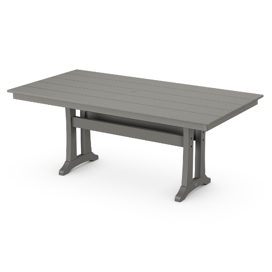 Chippendale Patio Dining Set with Farmhouse Trestle Table - PWS631-1