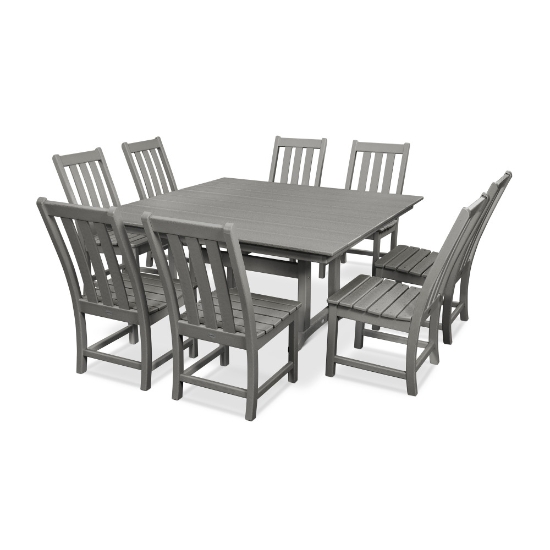 PolyWood Vineyard Dining Set for 8 with Farmhouse Square Table - PWS342-1