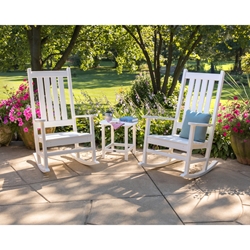 PolyWood Vineyard Porch Rockers with Side Table Set - PWS355-1