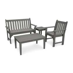 PolyWood Vineyard 4-Piece Bench Seating Set - PWS356-1