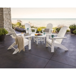 PolyWood Vineyard Large Adirondack Chair Set with Conversation Table - PWS400-1