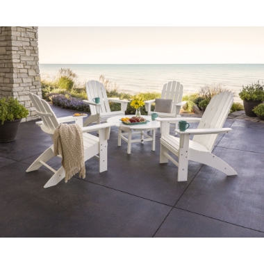 PolyWood Vineyard Large Adirondack Chair Set with Conversation Table - PWS400-1