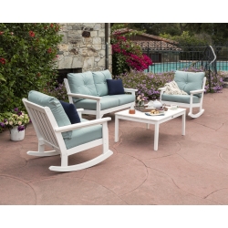 PolyWood Vineyard Loveseat and Lounge Rocking Chair Set - PWS404-2