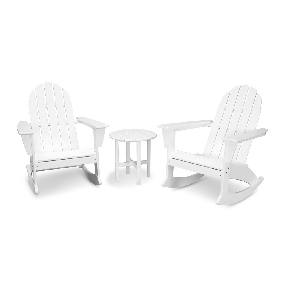 Vineyard HDPE rocking chair set white