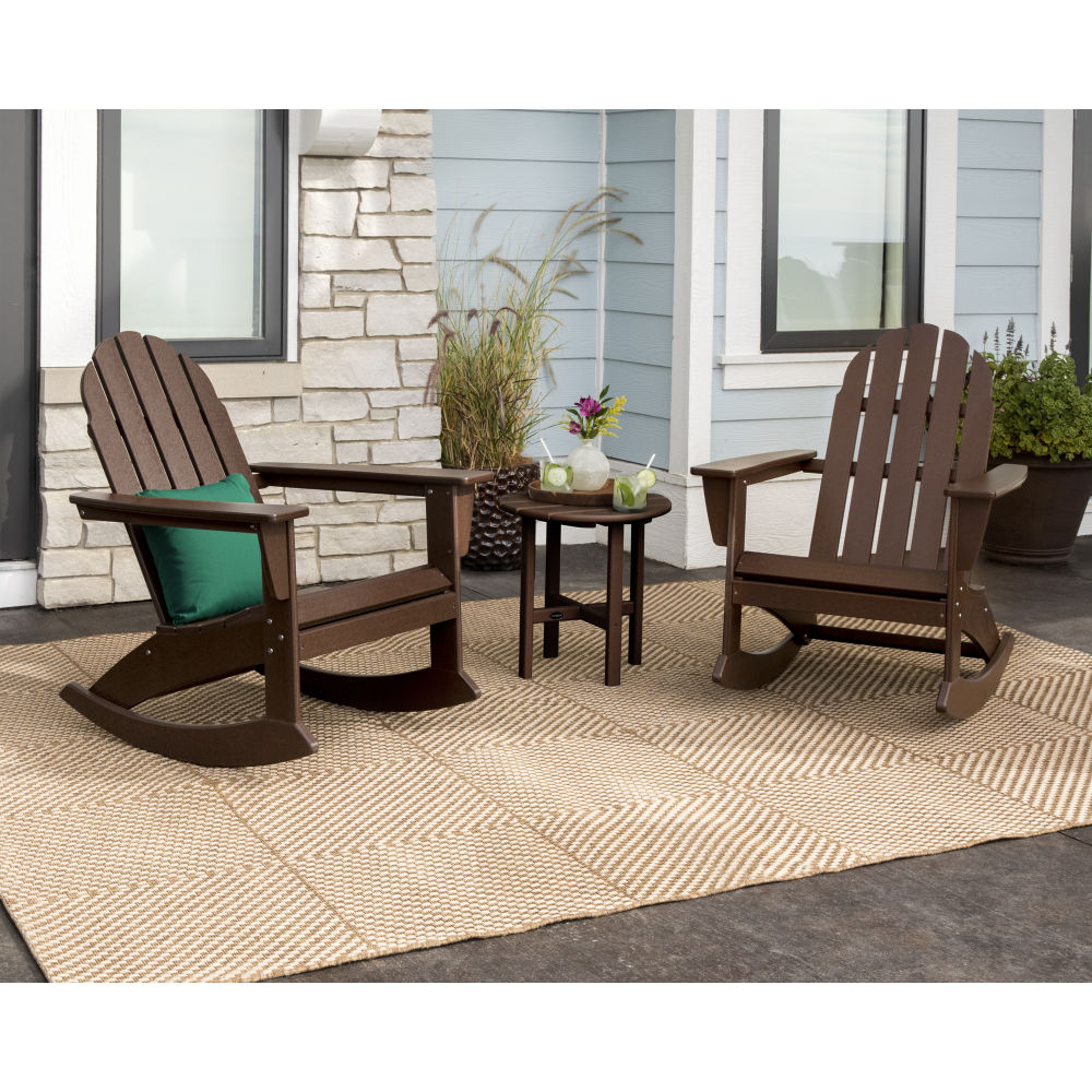 PolyWood Vineyard Adirondack Rocking Chair Set with Side Table - PWS408-1