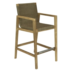 Royal Teak Admiral Bar Chair with Sand Wicker - ADBC