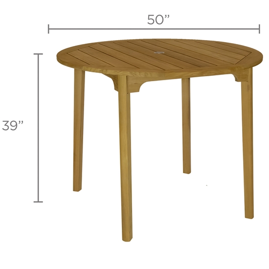 Admiral 50" Round Bar Table dimensions