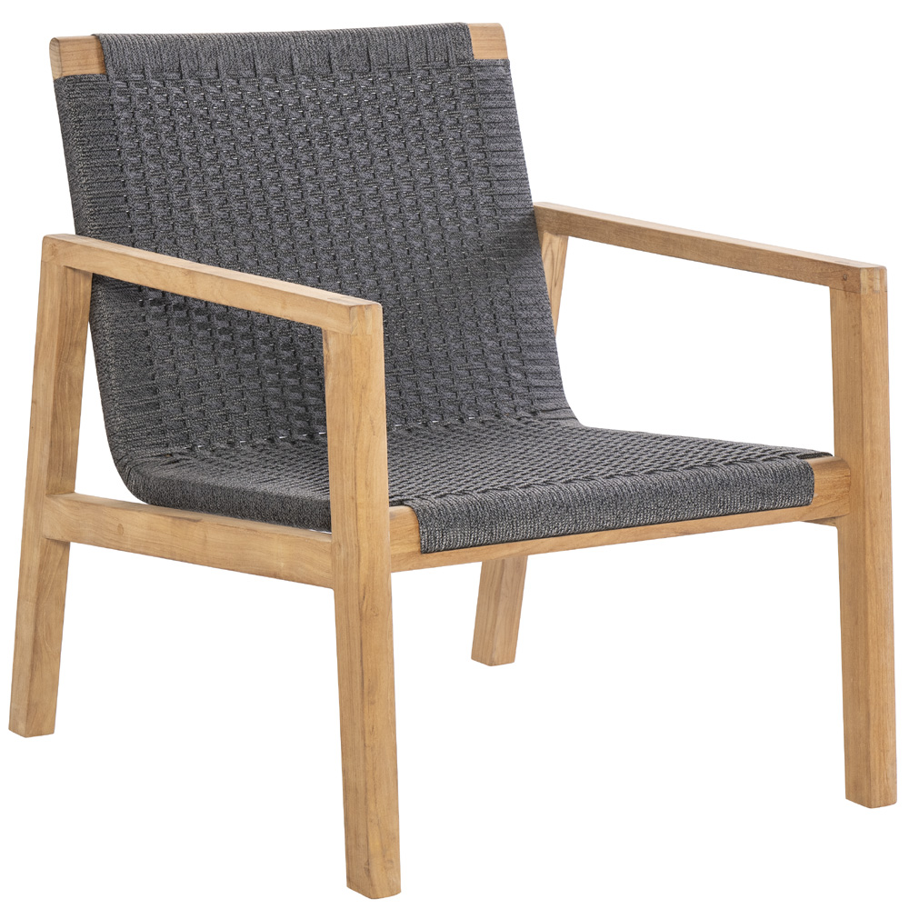 Royal Teak Admiral Club Chair with Charcoal Wicker - ADCC-G