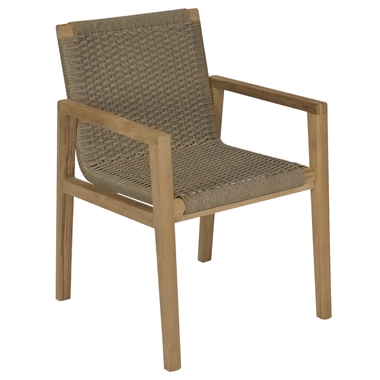 Royal Teak Admiral Teak Dining Chair with Sand Wicker - ADCH