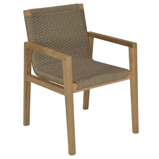 Sand wicker dining chair
