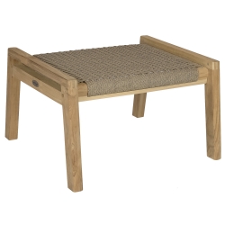 Royal Teak Admiral Ottoman with Sand Wicker - ADOT