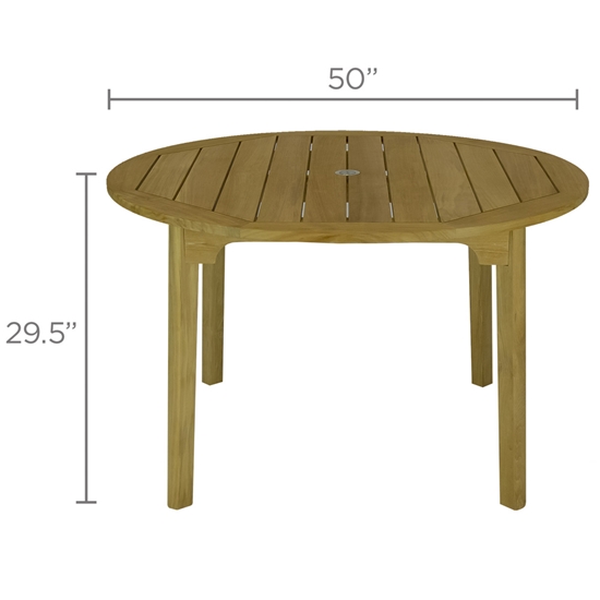 Admiral dining table dimensions