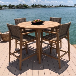 Royal Teak Admiral Counter Stool Set for 4 - RT-ADMIRAL-SET17