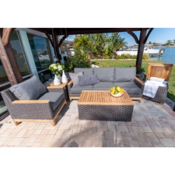 Royal Teak Boca Wicker and Teak Patio Set - RT-BOCA-SET1
