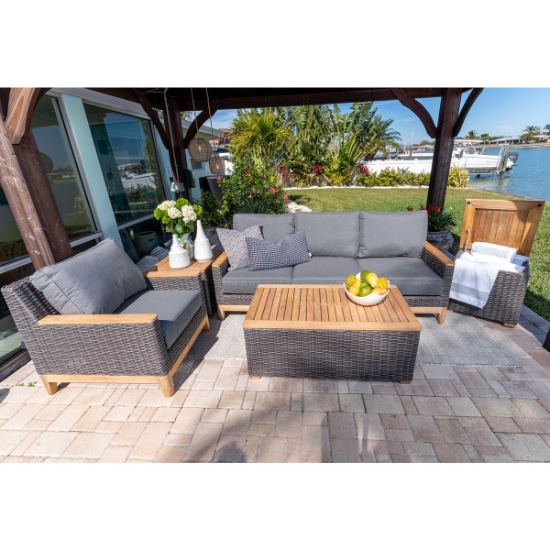 Royal Teak Boca Wicker and Teak Patio Set - RT-BOCA-SET1