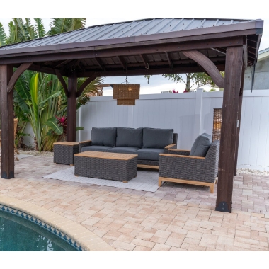 Royal Teak Boca Deep Seating Wicker and Teak Patio Set - RT-BOCA-SET3