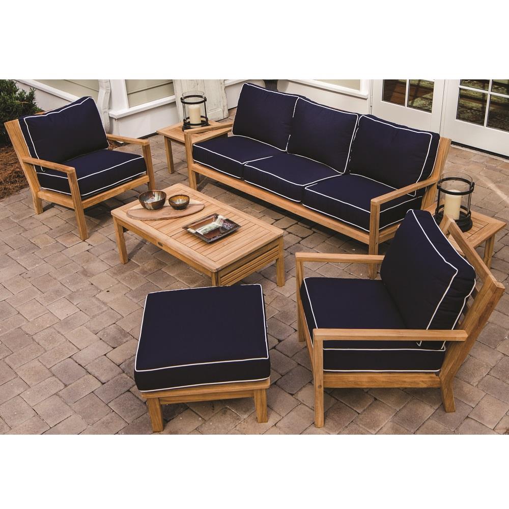 Royal teak teak sofa with deep seating cushions