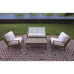 Royal Teak Coastal Teak Love Seat and Lounge Chair Set - RT-COASTAL-SET6