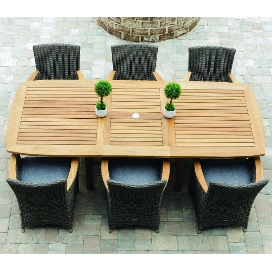 Helena wicker dining chair with seat cushion
