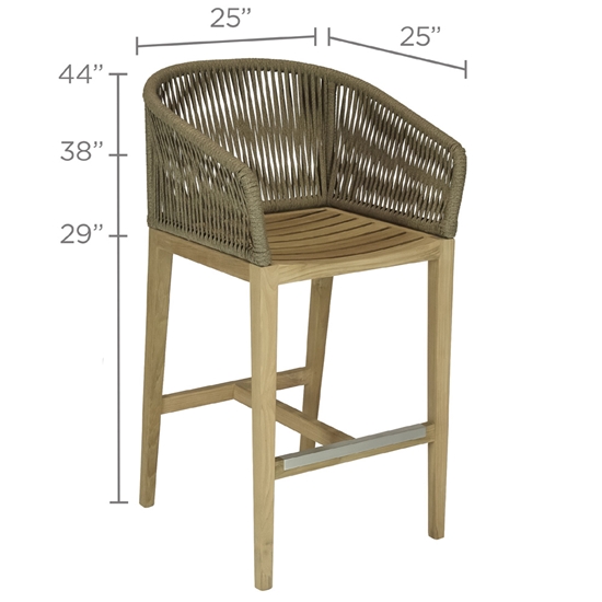 Malibu Bar Chair dimensions