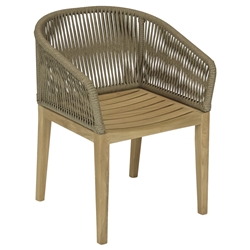 Royal Teak Malibu Dining Chair with Desert Sand Wicker - MALCH