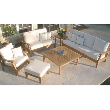 Royal Teak Miami Teak Sofa and Love Seat Outdoor Furniture Set - RT-MIAMI-SET1