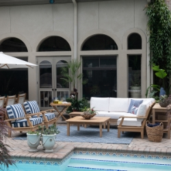 Royal Teak Miami Outdoor Sectional with Lounge Chairs Patio Set