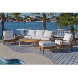 Royal Teak Miami Teak Sofa Outdoor Furniture Set with Lounge Chairs - RT-MIAMI-SET3
