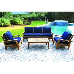 Royal Teak Miami Teak Sofa Outdoor Furniture Set with Coffee Table - RT-MIAMI-SET6
