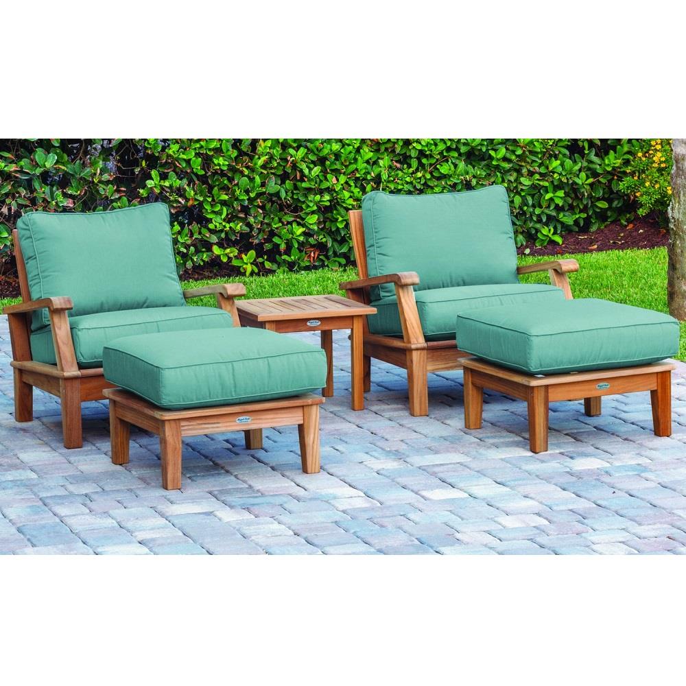 Royal teak ottoman with deep seating cushion