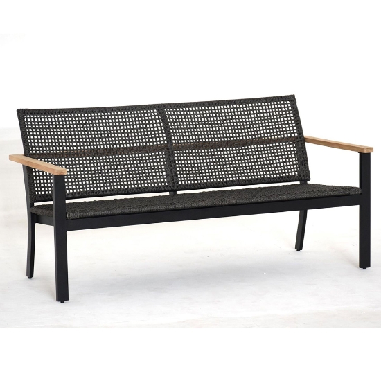 Royal Teak Naples Sofa with Charcoal Rope - NAP3S