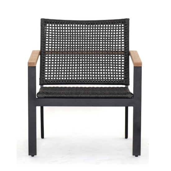 Naples Club Chair with Charcoal Rope front