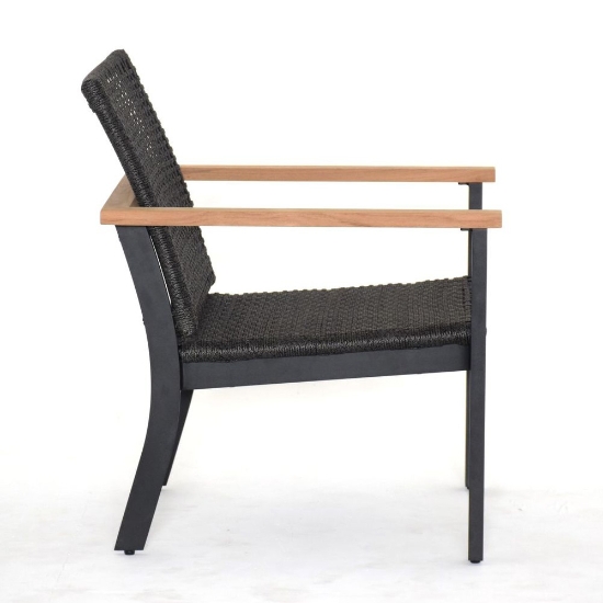 Naples Club Chair with Charcoal Rope side