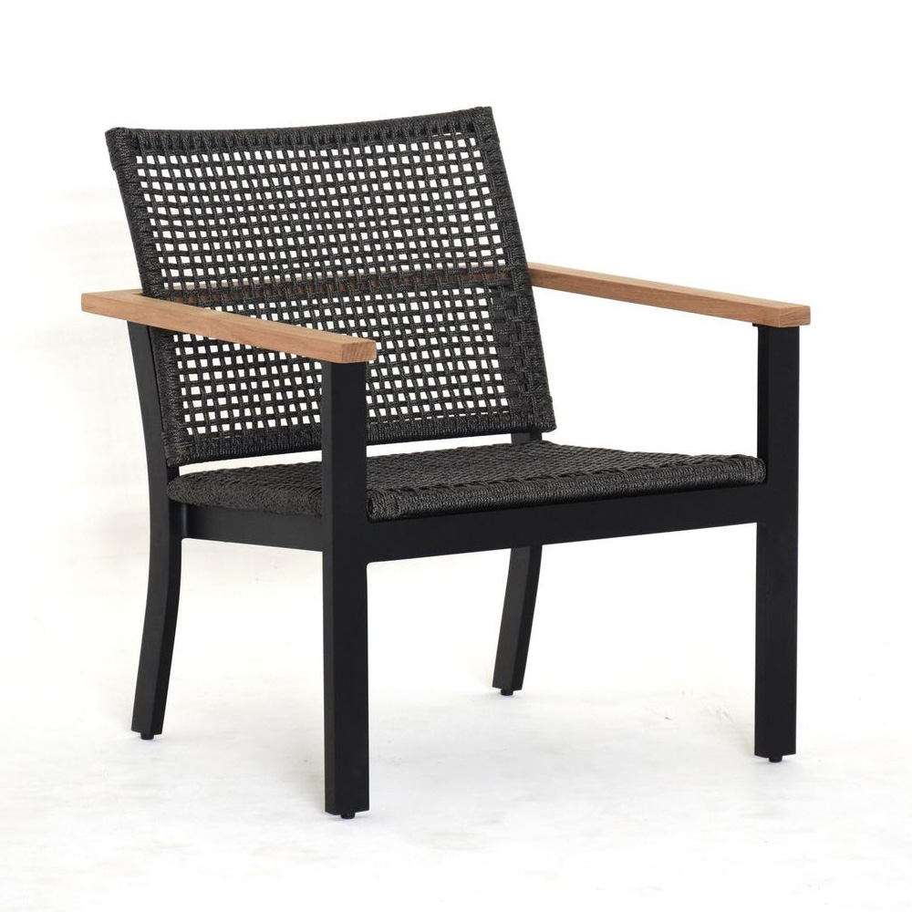 Royal Teak Naples Club Chair with Charcoal Rope - NAPCC