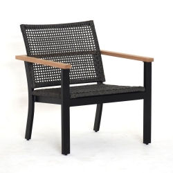 Royal Teak Naples Club Chair with Charcoal Rope - NAPCC