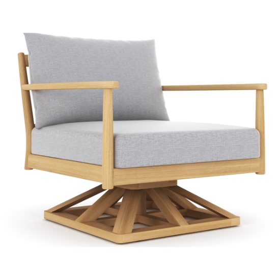 Royal Teak Palma Swivel Chair with Granite Cushions - PALSW-G
